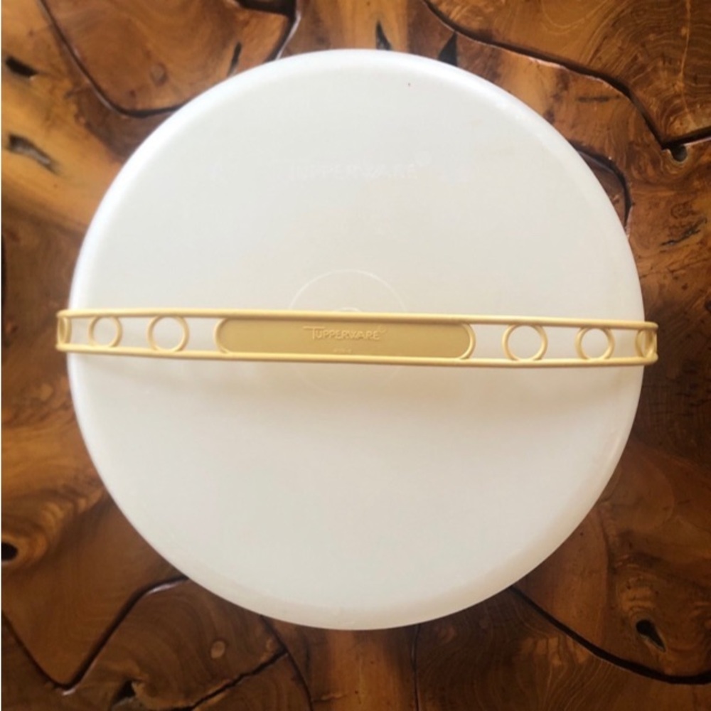 Tupperware Cake Holder Storage Transporter Harvest Gold 3 Pieces - Picture 3 of 8